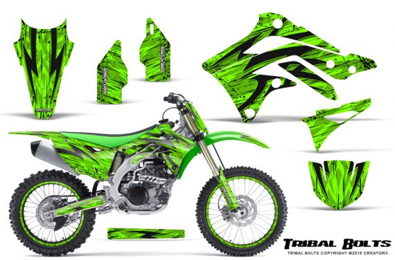 Kawasaki-KX450F-2012-2015-CreatorX-Graphics-Kit-Tribal-Bolts-Green-NP-Rims