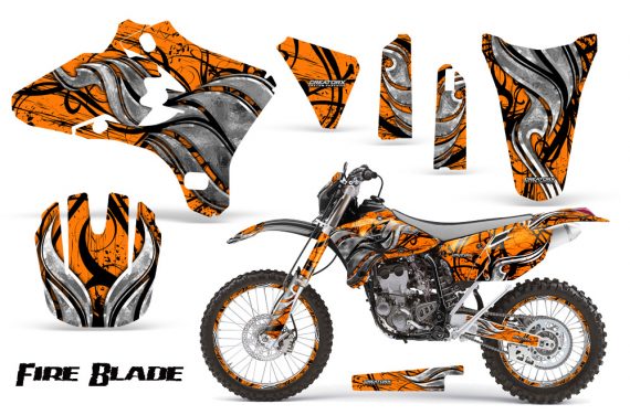 black and orange dirt bike